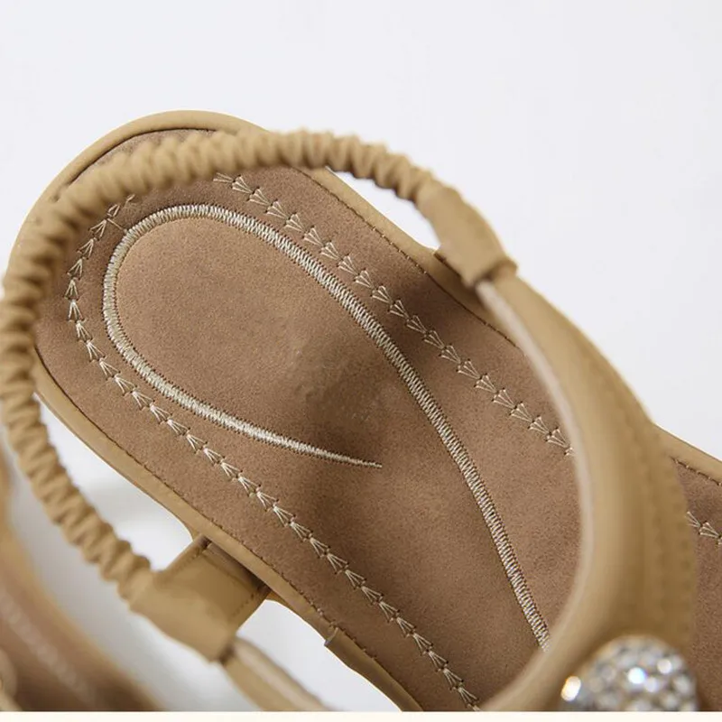 

Summer New Wedge Women Sandals Rhinestone Women Flip Flops Vintage Women Shoes Beach