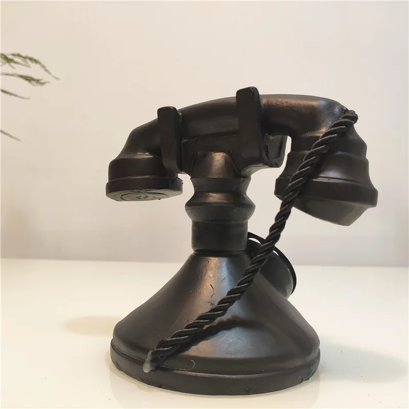 Красный Черный винтажный телефон из смолы аксессуары для домашнего декора