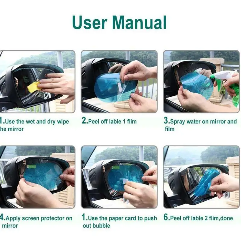 

Car Stickers Car Rearview Mirror Anti-Fog Film Waterproof Film Rain-Proof Rain-Proof Sticker Auto Parts Antifog Durable
