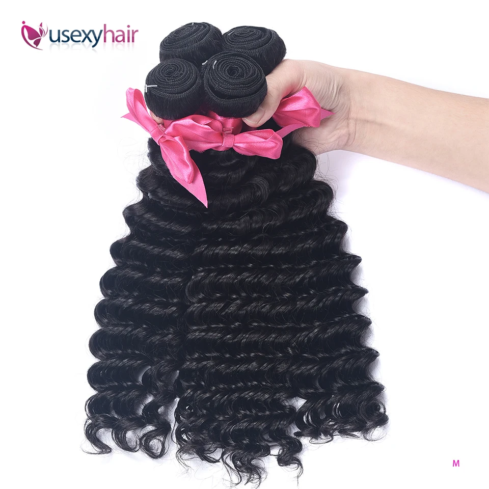 Малазийские глубокие волнистые пряди 100% натуральные кудрявые пучки волос remy