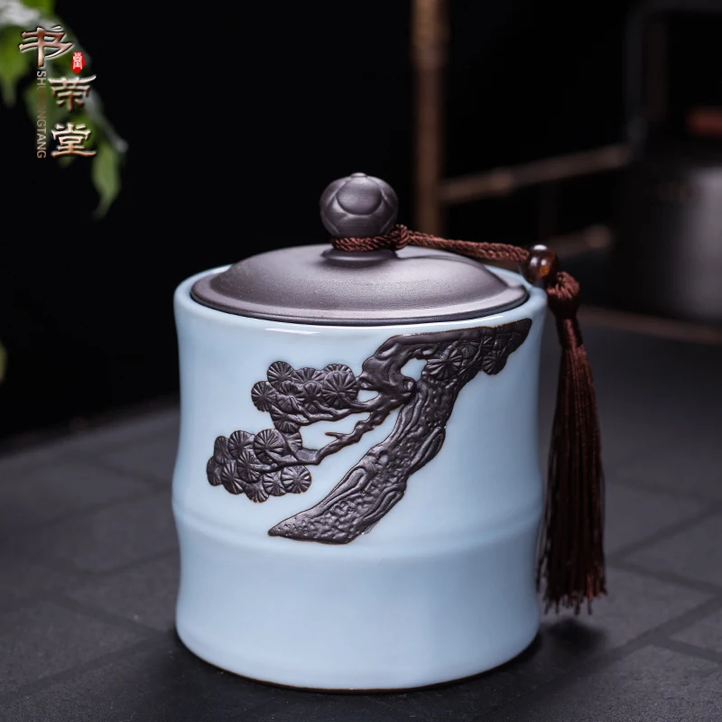 

Портативная дорожная чайная коробка, керамическая влагостойкая сахарная канистра Cofee, чайная канистра, герметичная банка для хранения, кан...