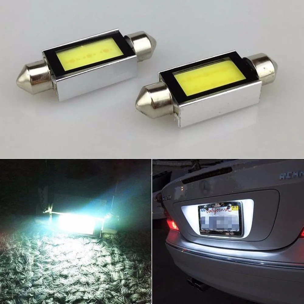 Автомобильный сигнальный фонарь 2 X Белый 31 мм COB светодиодный светильник для