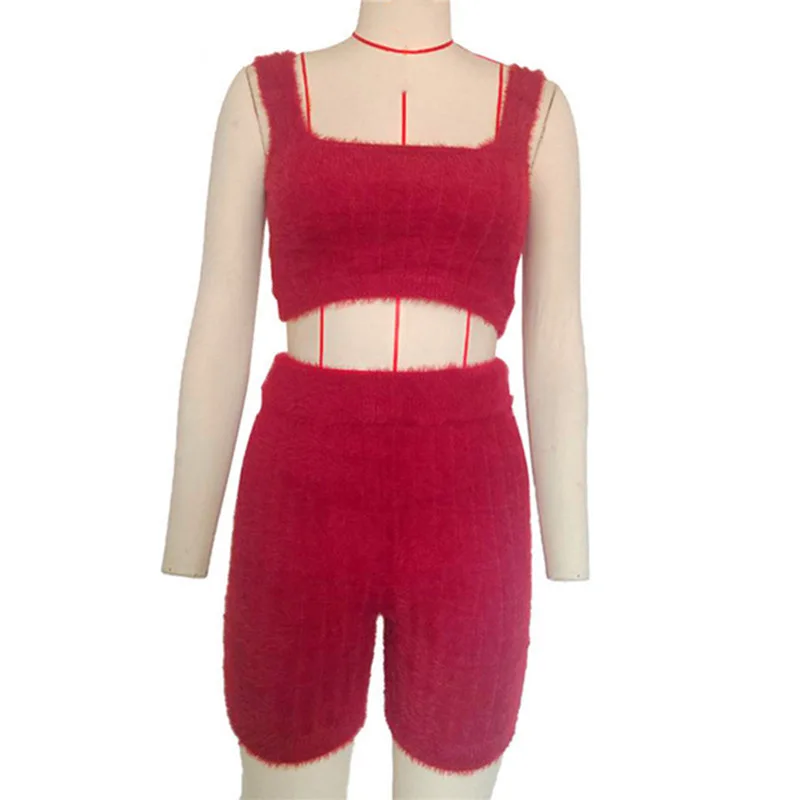 

Fannic 2020 winter Fashion sexy camisole and shorts two-piece woman suit