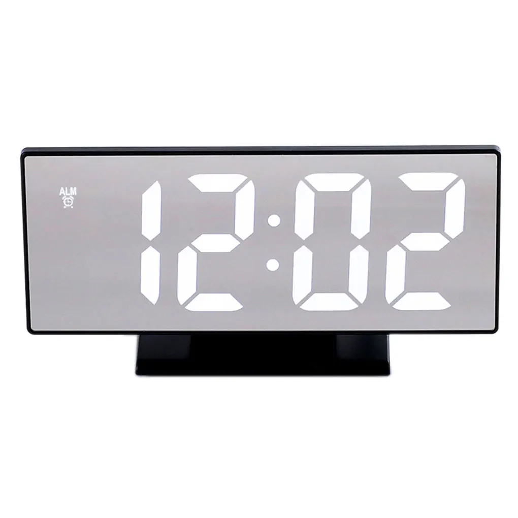 СВЕТОДИОДНЫЙ цифровой зеркальный электронные часы с будильником Часы Настольный Многофункциональный Повтор ночной дисплей настольные будильники 12/24-часовая система - Цвет: NO.2