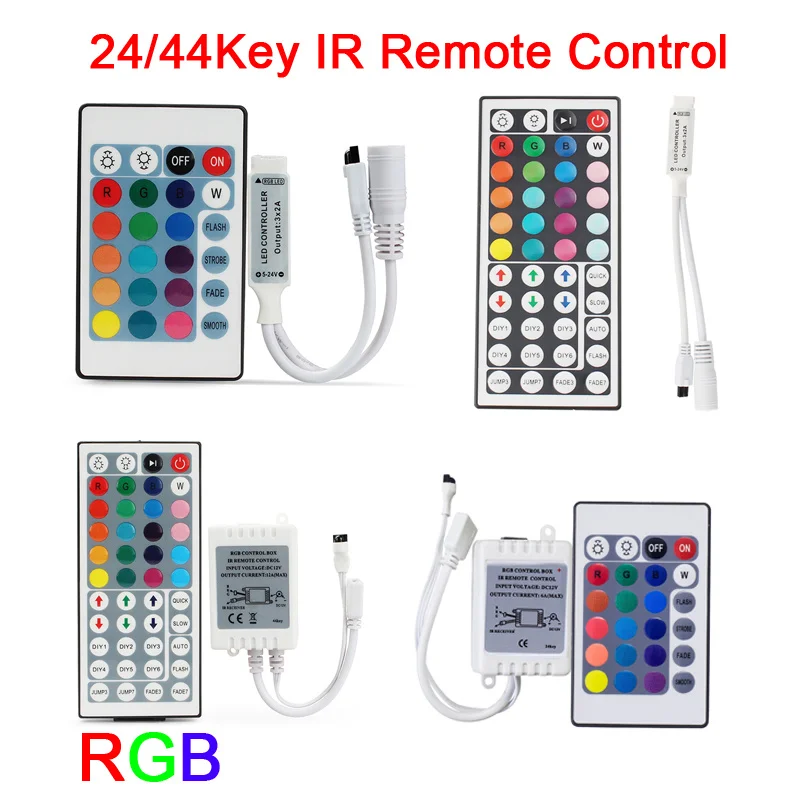 Светодиодный ИК пульт для светодиодной ленты 12 В/24 в пост. Тока|Контролеры RGB| |