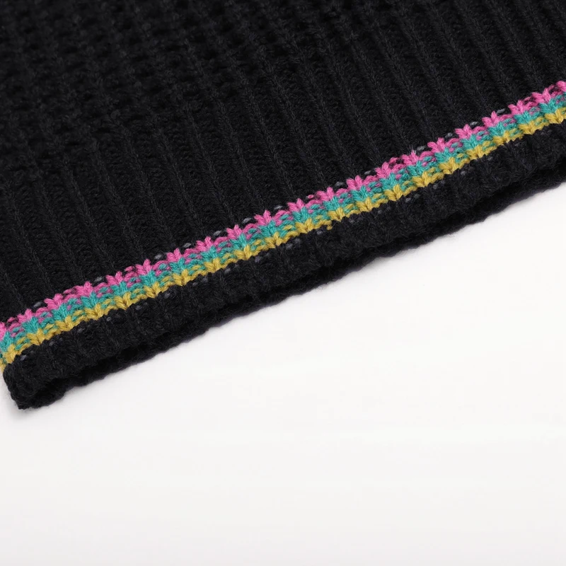 

Fashion Women'S Ethnic Style Sweater Patchwork O-Neck Long-Sleeved Knitted Sweater