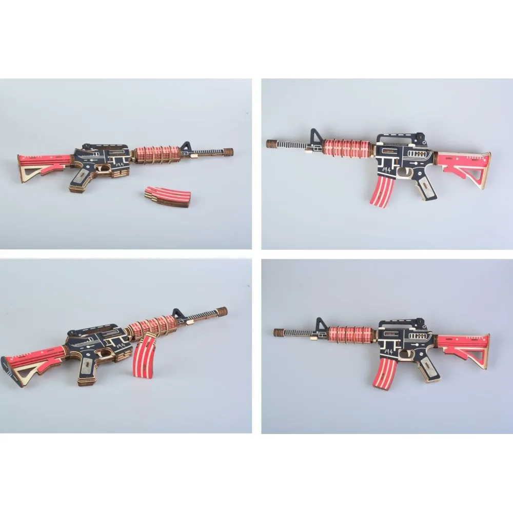 Деревянные игрушки деревянные пистолеты M4 винтовка пистолет головоломка мини