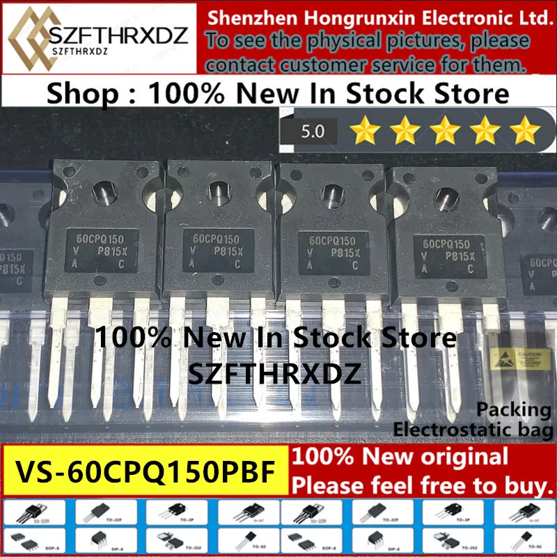 

100% new original VS-60CPQ150PBF TO-247 60CPQ150 TO247 60CPQ150PBF Schottky diode and rectifier 60A 150V 25PCS/Tube (25PCS)