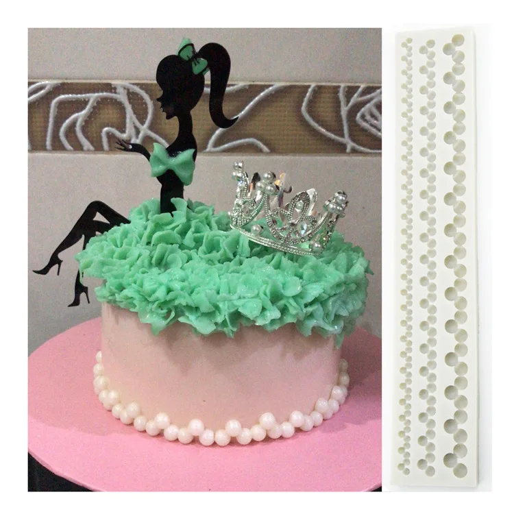 Новая длинная полоса жемчужное звено Fondant (сахарная) торт силиконовые формы