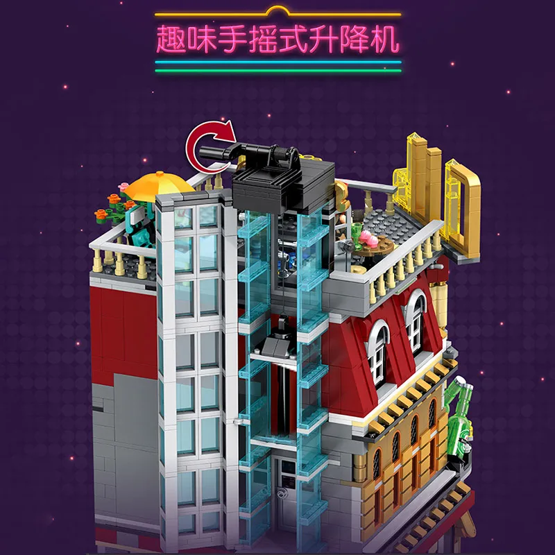 SD6991 уличные креативные строительные игрушки 5 в 1 модель ночного клуба