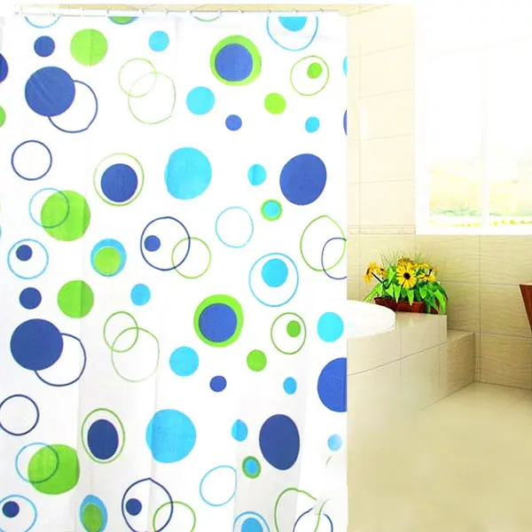 

Bathroom Shower Curtain 150*150cm Bath Cutain Accessory Waterproof Polyester Fabric Mould Proof with 10 Hooks B99