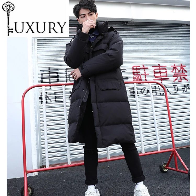 Размера плюс зимнее пальто Для мужчин брендовая теплая Куртка пуховик 90% утиного