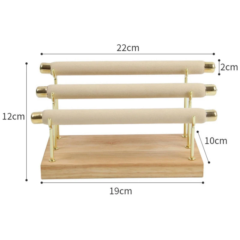 Wooden Jewelry Display Stand Ring Holder T-Bar Display Bracelets Anklets Jewelry Display Stand Packaging Jewelry Tool