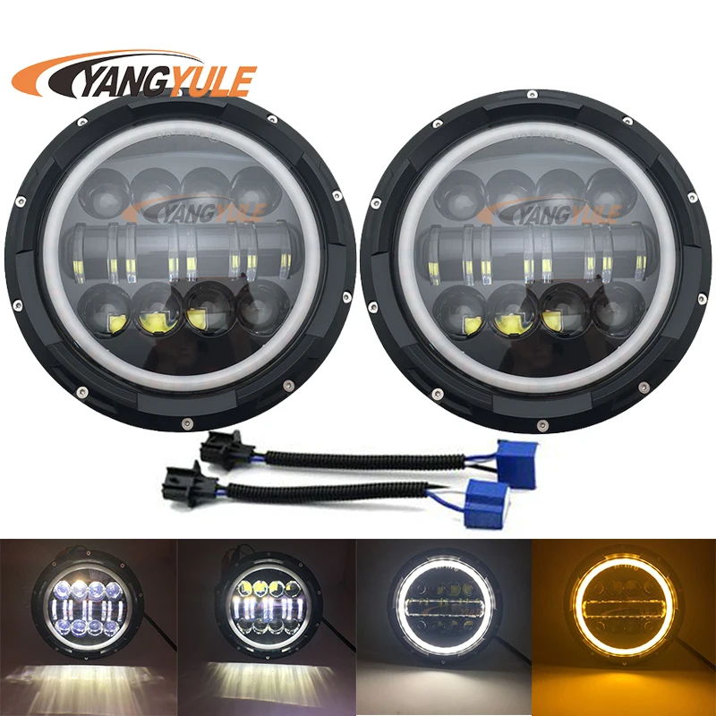 Лидер продаж 7 дюймовая круглая светодиодная фара дальнего света 80 Вт H4