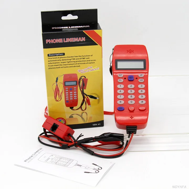 

NF-866 Telecom Check Telephone Line Check Survey Line Tester Alligator Clip Telephone Tester FSK and DTMF caller ID display, au