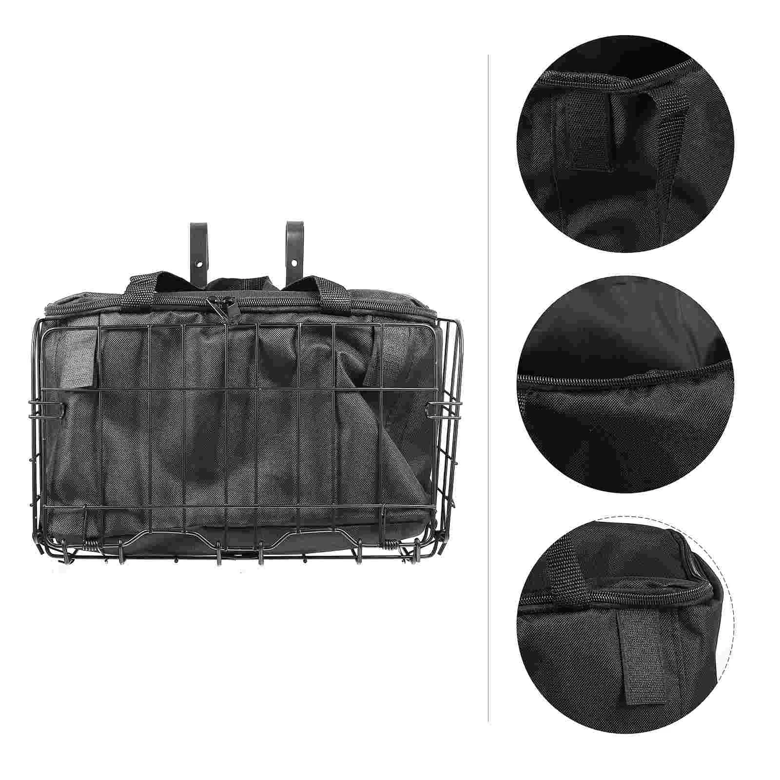 

2pcs Bike Frame Basket Folding Front Bike Basket Hanging Bike Basket with Tote