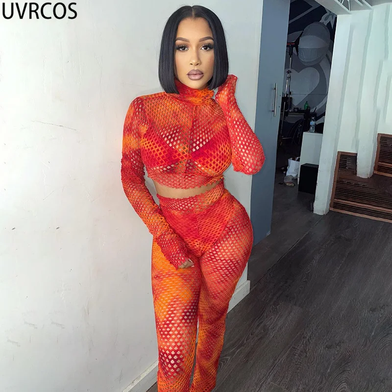 

Женский спортивный костюм UVRCOS с сетчатыми вставками, летняя одежда для активного отдыха, новинка 2021, короткий топ с воротником-стойкой и эла...