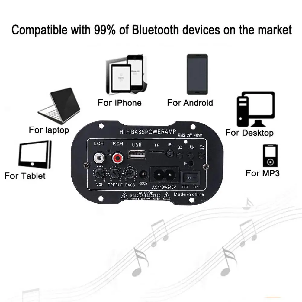 Автомобильный стереоусилитель автоматический сабвуфер с дистанционным