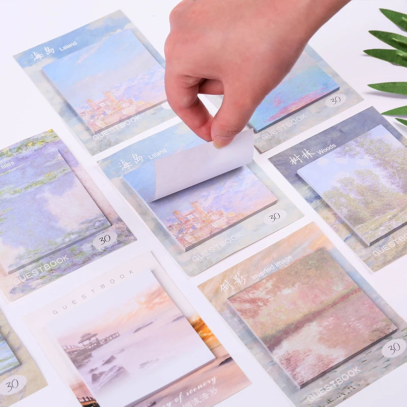 Kpop милый природный пейзаж post it sticky notes book mark message memo pad Индекс Этикетка планировщик