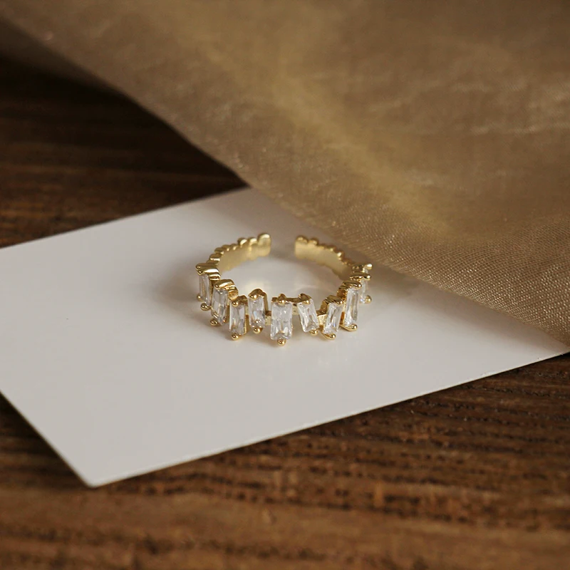 Роскошное разноцветное свадебное Открытое кольцо RAKOL с кубическим цирконием