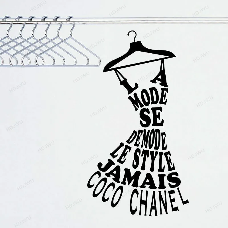 La mode se demode le style jamais coco Наклейка на стену домашний декор женская спальня