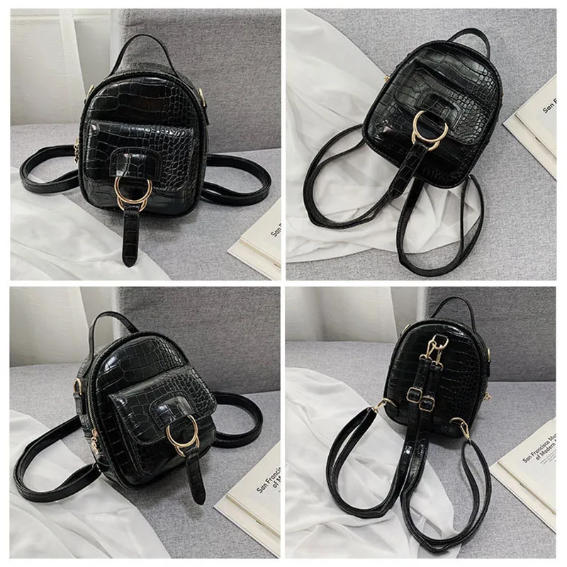 

Women's Small Backpack 2021New Fashion PU Leather Handbags Trend Shoulders Bag Korean Version College Wind Girl Youth Backpacks