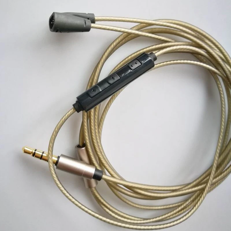 Аудиокабель для наушников Sennheiser Earmax IE80 IE8 IE8I, обновленный медный провод с серебряным покрытием, кабели управления громкостью микрофона