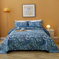 garden cotton quilt set 3pcs bedspread on the bed double blanket washable bed cover queen size summer quilted coverlet chausub