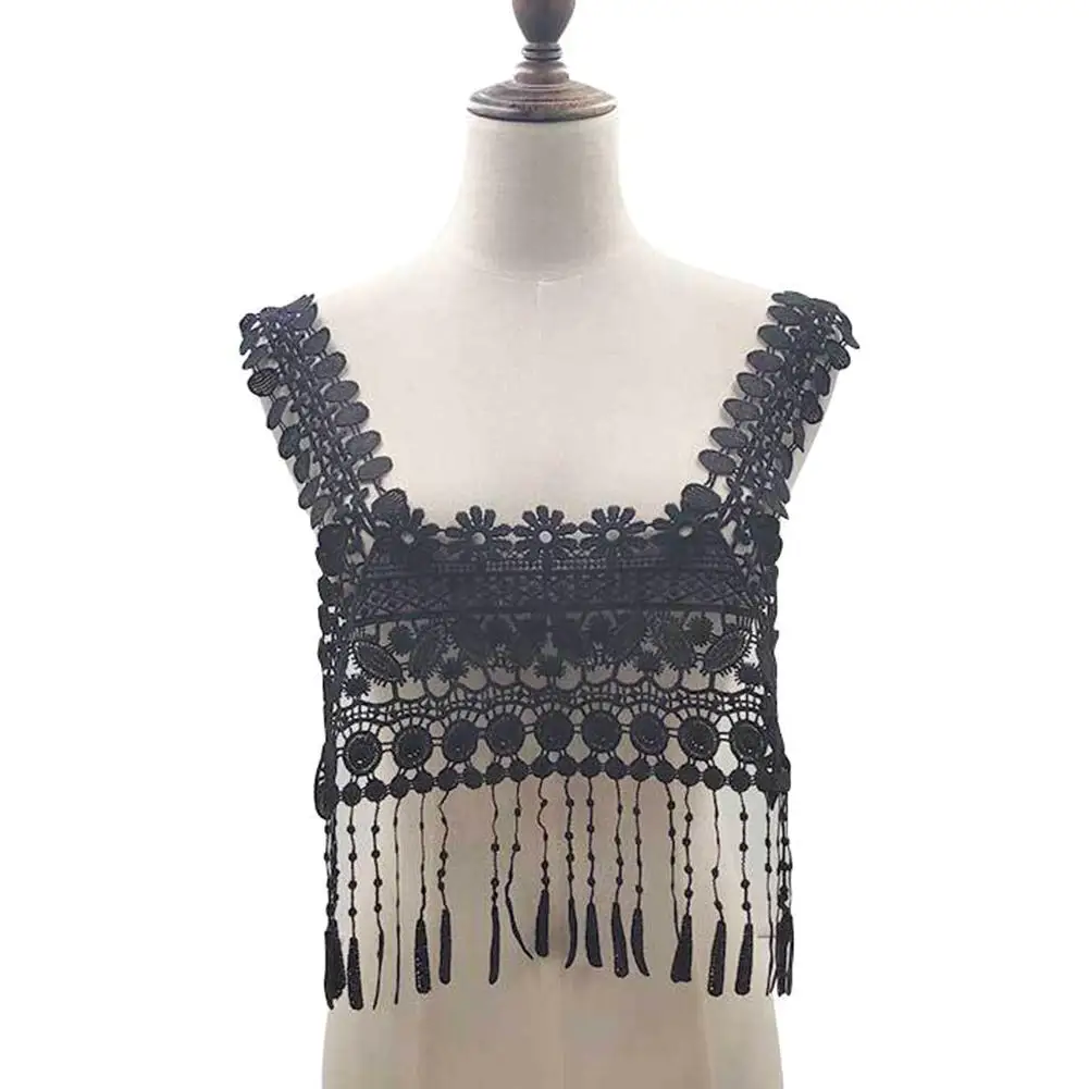 

Платье с аппликацией в виде кружевного полотна блузка костюм декоративный аксессуары «сделай сам» на декольте Вышивание планки белого и че...