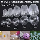 50 шт. 4050607080 мм Форма для бомбы для ванны прозрачный круглый шар Сфера пластиковая Заполняемая форма для бомбы для ванны Пластиковая форма DIY инструмент для купания