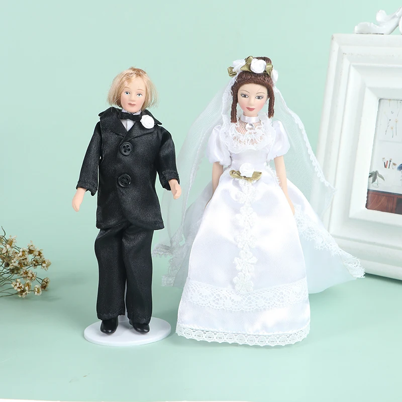 1:12 Miniature Multi-theme Mini Victorian Doll Model Green Lady/ Housemaid / the Bride And The Bridegroom Dollhouse Decoration | Игрушки и