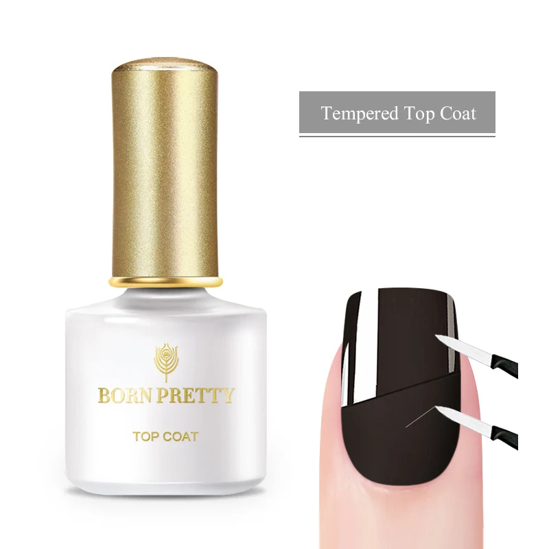 Matte Top Coat BORN PRETTY 2 бутылки базовое верхнее покрытие набор Гель-лак для ногтей комплект 6 мл не протирать матовый эффект верхнее покрытие замачивание уф Гель-лак для ногтей с коробкой - Цвет: Matte Top Coat
