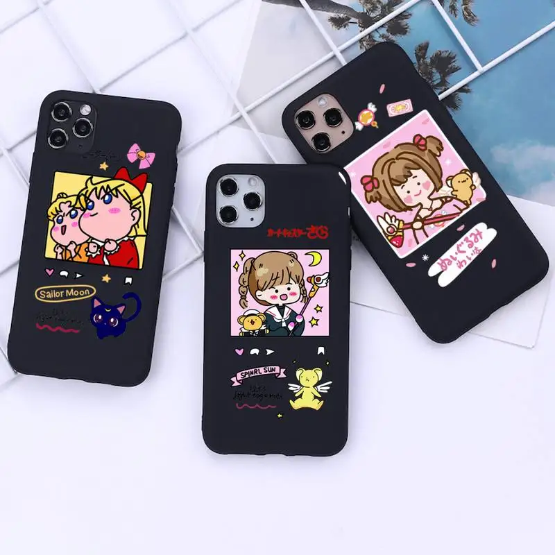 

Japanese cute anime cat Phone Case for iphone 13 12 11 Pro Mini XS MAX 8 7 Plus X 2020 XR cover