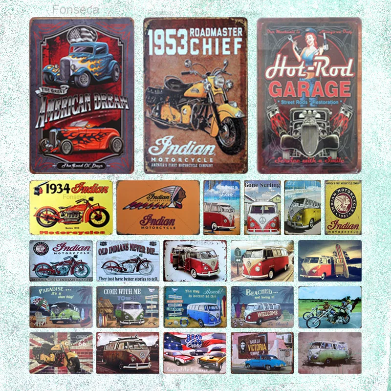 Пляжные винтажные металлические жестяные вывески для гаража декоративные
