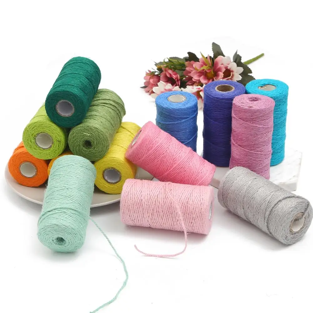 100 метров Натуральный конопляный шнур из джута для упаковки подарков на вечеринках и свадьбах, декорирования и рукоделия.