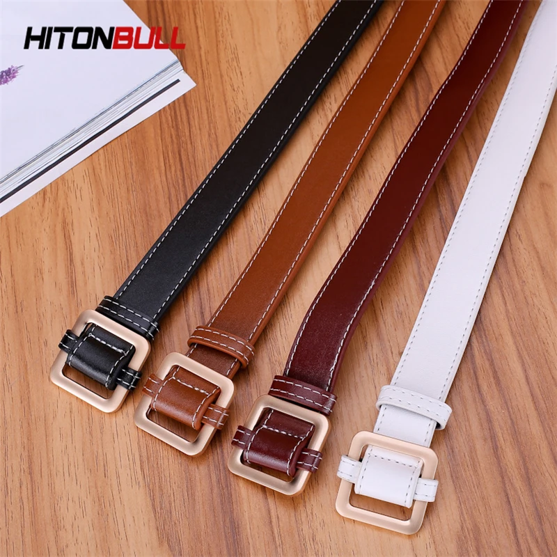 HITONBULL Women's Leather Belt Fahion Luxury Jeans And Casual Pants Waistband Brand Hight Quality Cowhide Girdle Women Belts