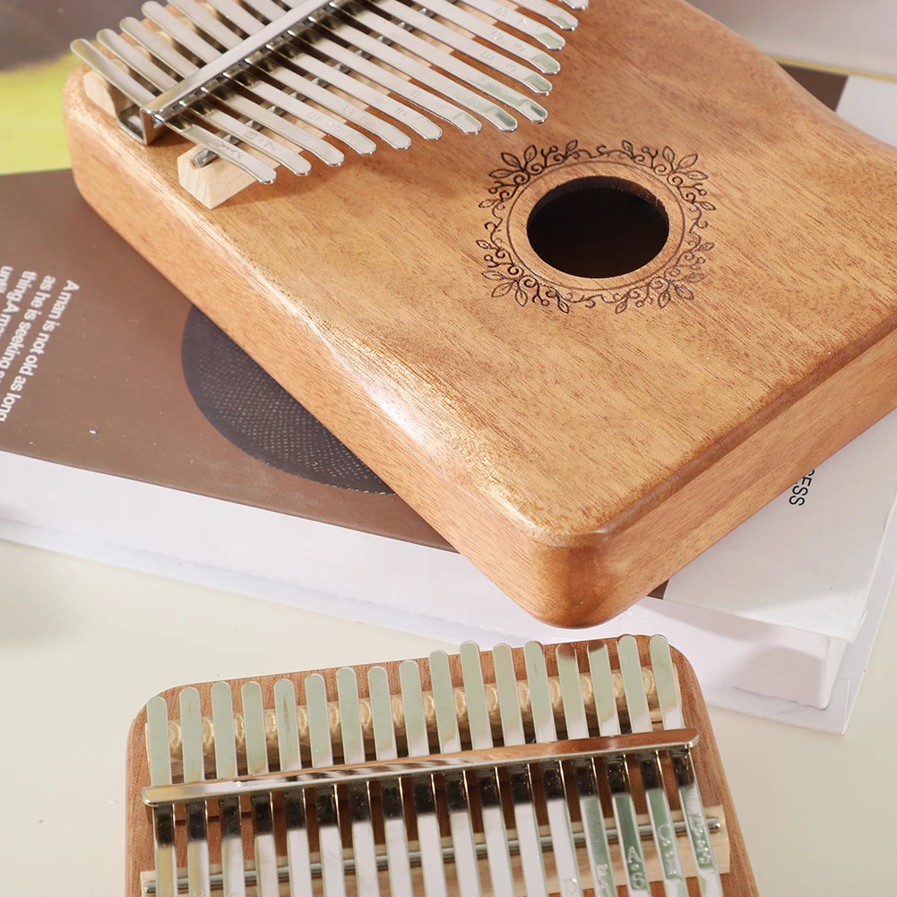 

17 Keys Kalimba Thumb Piano Wooden Mahogany Percussion Musical Instrument With Tuning Hammer Finger Cot Stickers Storge Bag