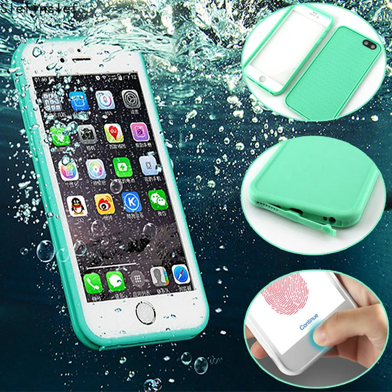 Роскошный 360 Водонепроницаемый чехол для Iphone 6 6s 8 Plus 5 5S 5SE X TPU + PC водонепроницаемый