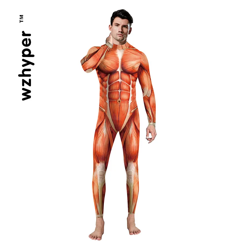 Костюмы для косплея на Хэллоуин мужчин женщин 3D атака Титанов аниме принт мышцы