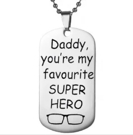 Ювелирные изделия из нержавеющей стали dad is my favorite super hero простое ожерелье с
