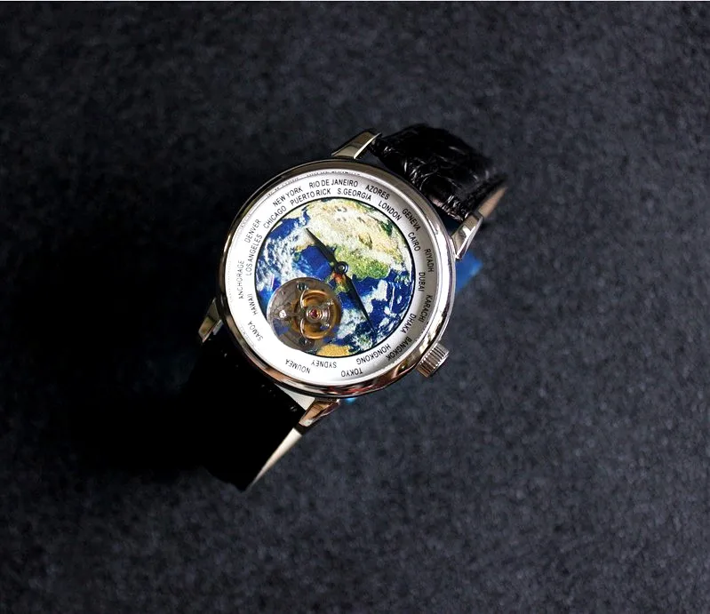 Часы мужские механические с турбийоном эмалью водонепроницаемые - купить по