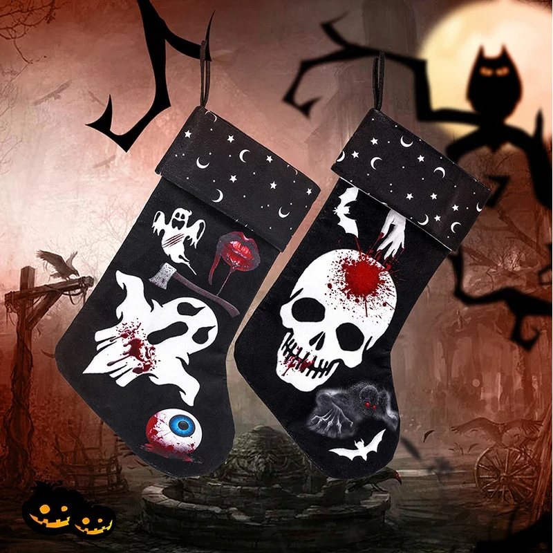 

Halloween Decoration Socks Ghost Festival Skull Ghost Printing Gift Bag Pendant Hanging Decoration Horror Scene