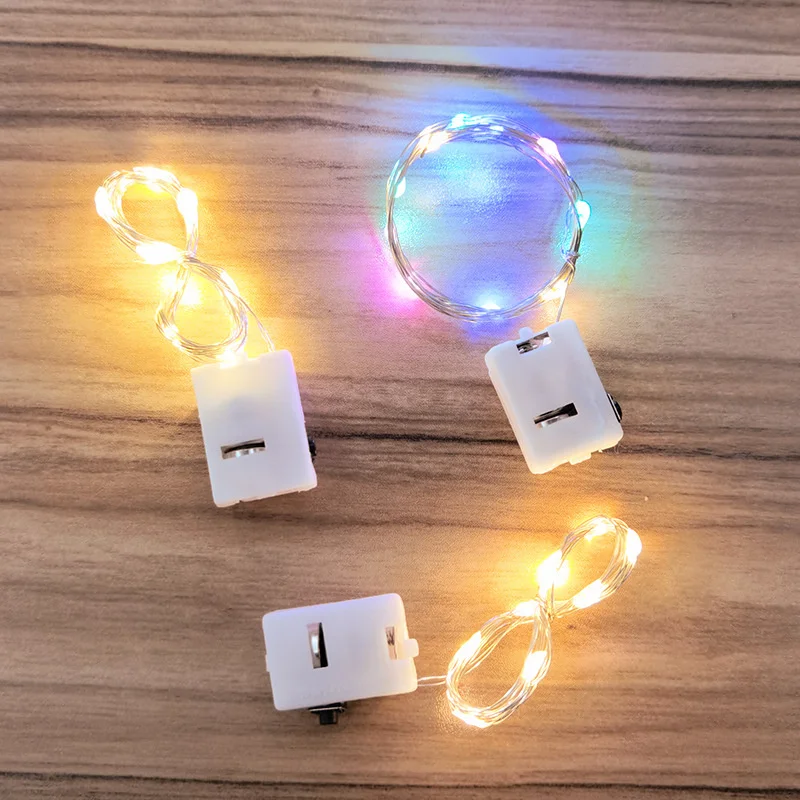 

Square Decorative Cake Gifts Battery Garland String Christmas Tree Decorations Copper Wire Small White Box FairyLights Led Party