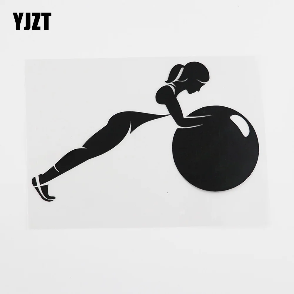 

YJZT, см x см, Виниловая наклейка на машину для фитнеса и спортивных тренировок для девочек, черного/серебристого цвета, 8A-0329