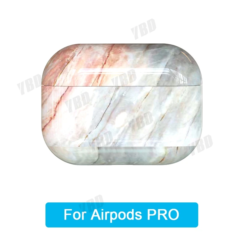 Bright brown pro YBD роскошный чехол с мраморным рисунком для AirPods цвета чехол для Apple Airpods Air Pods чехол Coque Funda для Airpod аксессуары - Цвет: Bright brown pro