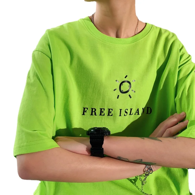 

Short-Sleeved T-shirt Men's 2021 New Fashion Brand Cotton Summer Loose Ins Fashion Top Clothes Half-Sleeve plus Size