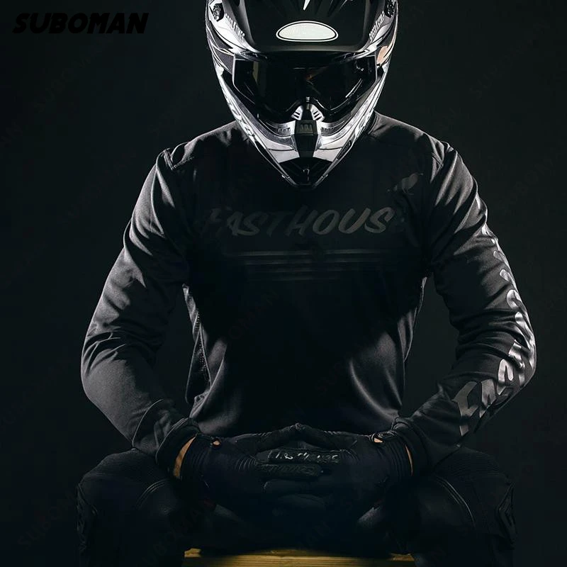 

2022 Männer winter lang ärmeln downhill FASTHOUSE mountainbike radfahren black jersey atmungsaktive radfahren jersey