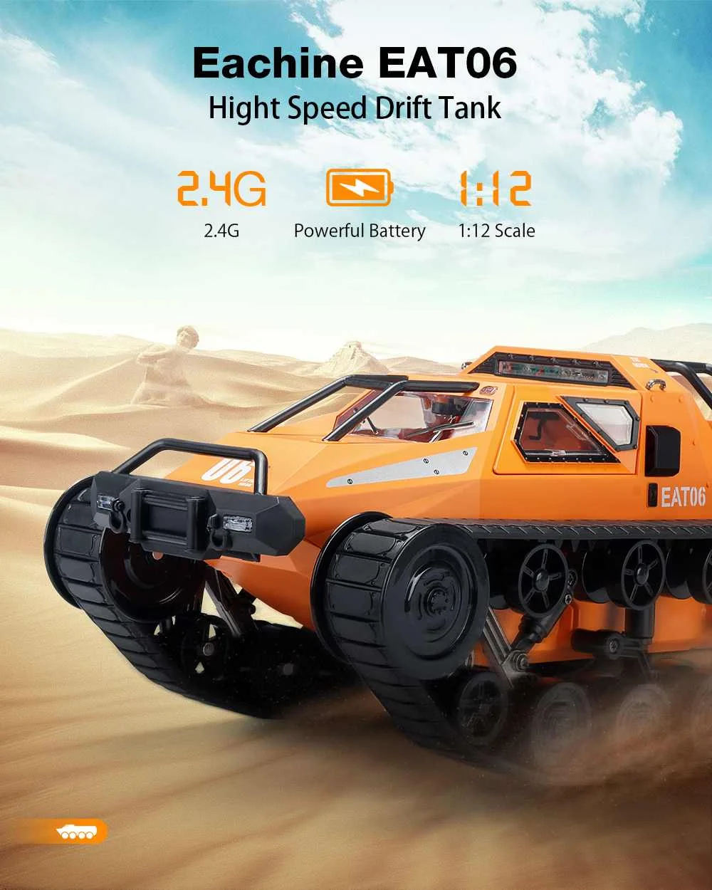 1:12 2 4G Танк внедорожная модель автомобиля четырехколесный привод 12 км/ч