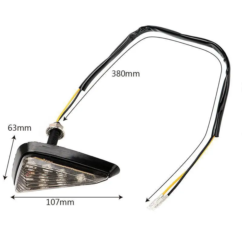 2pcs/set Motorcycle Lights Smoke Triangle Flush Mount LED Turn Signals Blinker Lighting Motocross Accessories |
