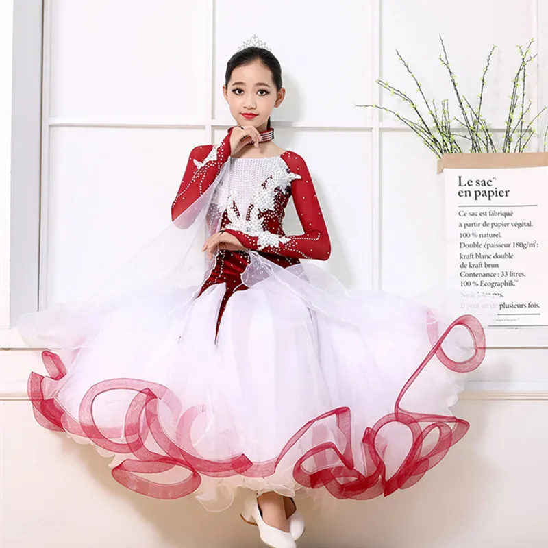 Бальные танцевальные платья для детей Детский танцевальный костюм конкурса